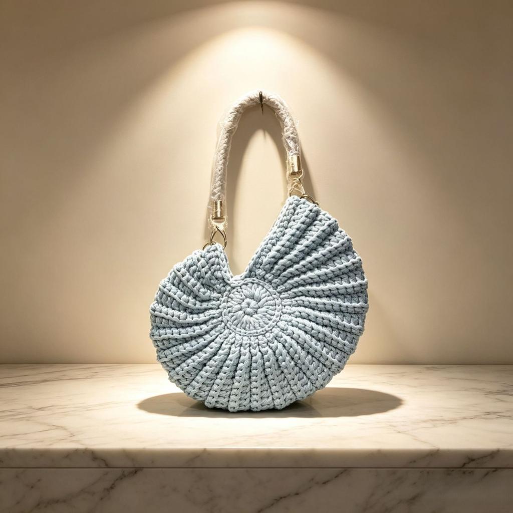 Handmade Woven Seashell Crossbody Bag for Women with Shoulder Strap - Ready-Made Beach Conch Purse, Available in Multiple Colors
