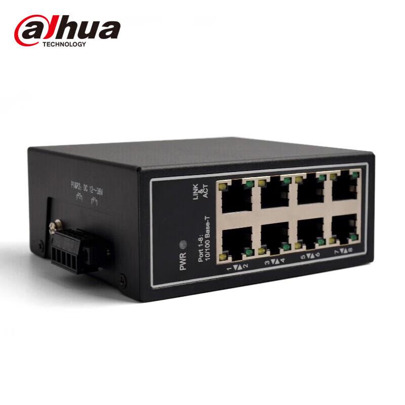 Dahua Industrial 8-Port 100M Rail Ethernet Switch CN plug (adapter included)