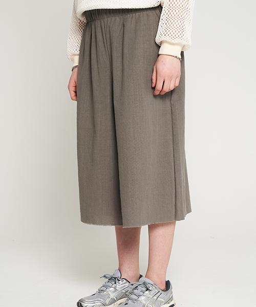 TENER Linen Baggy 9 Banding Pants Gray