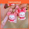 Adorable Cartoon Mickey Mouse Keychain With Cute Pink Bow Silicone Accessory