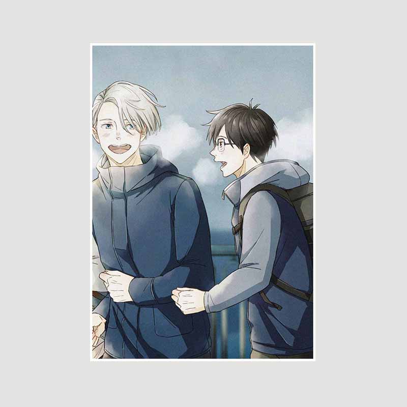 Vintage Sports Anime Yuri On Ice Posters and Prints White Paper Poster Wall Art Painting Home Decor Room Bar Decoration Pictures Interior Mural