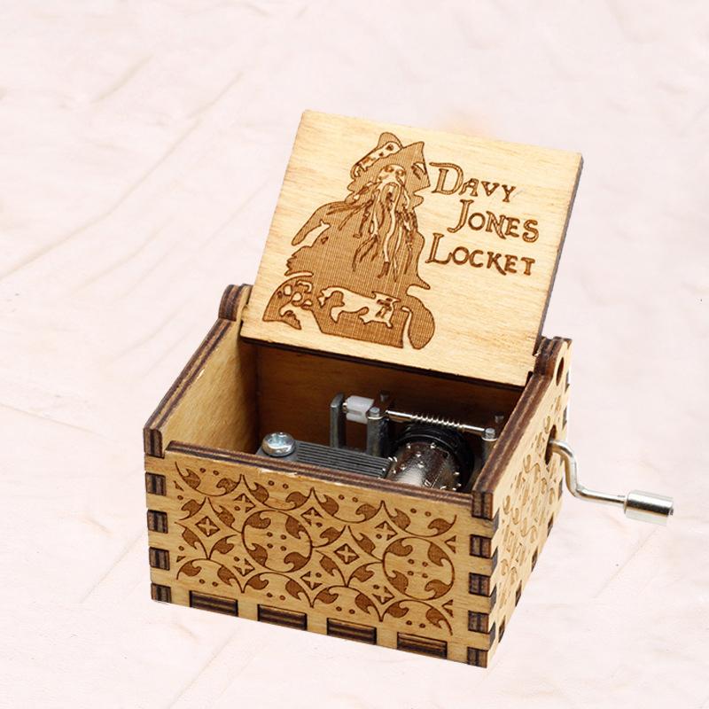 Деревянная музыкальная шкатулка, классическая резьба, музыкальная шкатулка с ручным заводом, рождественский подарок ручной работы