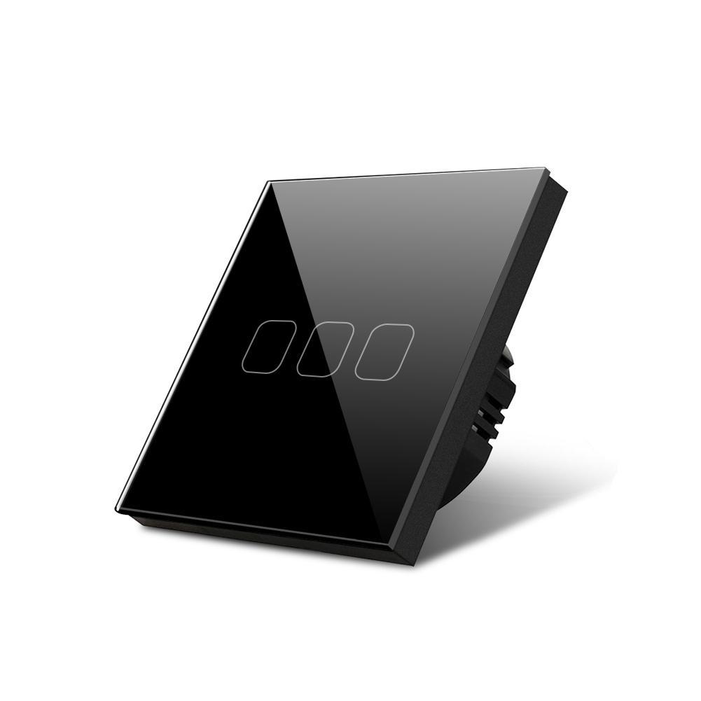 Сенсорный переключатель для светодиодной лампы, умный свет, стандарт ЕС, 1/2/3, 1 способ, сенсорный датчик, настенный переключатель, панель из хрусталя