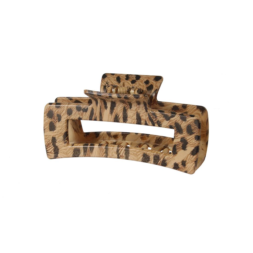 Vintage Leopard Print Plastic Hair Claw Clip 10 5CM Large Size Water Transfer Printing New Cross Border Fashion Hair Accessory