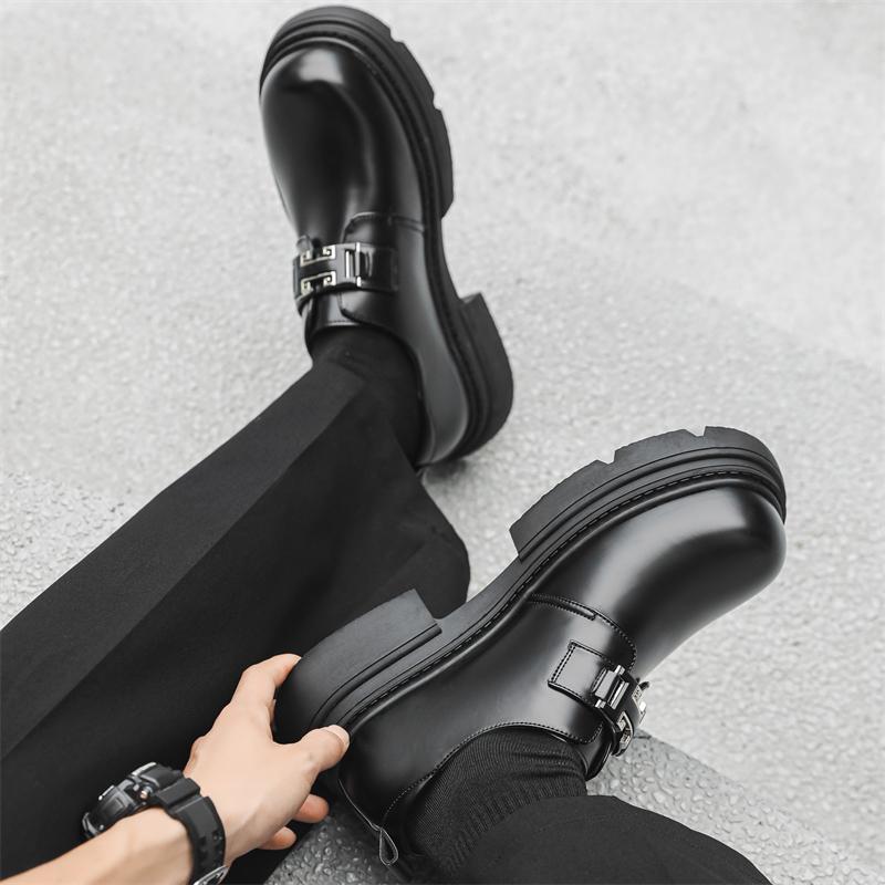 Модные мужские туфли Дерби из кожи на толстой подошве, модный дизайнерский стиль, мужская обувь для отдыха, бизнеса, свадьбы, вечеринки на открытом воздухе, высокие туфли