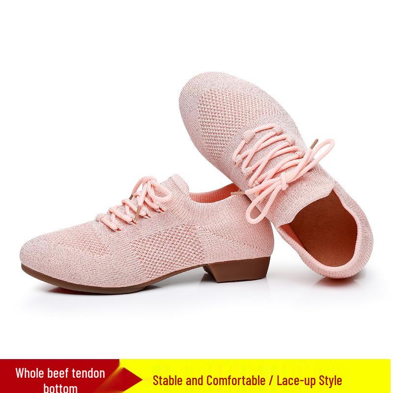 Сетчатые кроссовки Flyknit с мягкой подошвой для джазовых и латиноамериканских танцев для женщин