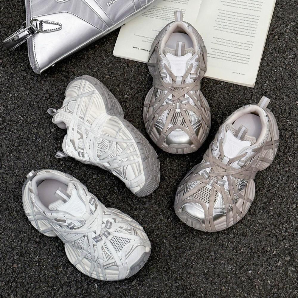 Папины кроссовки женские 2025 новые грязные маленькие грязные кроссовки платформа маффин ремешок мужские парные повседневные туфли