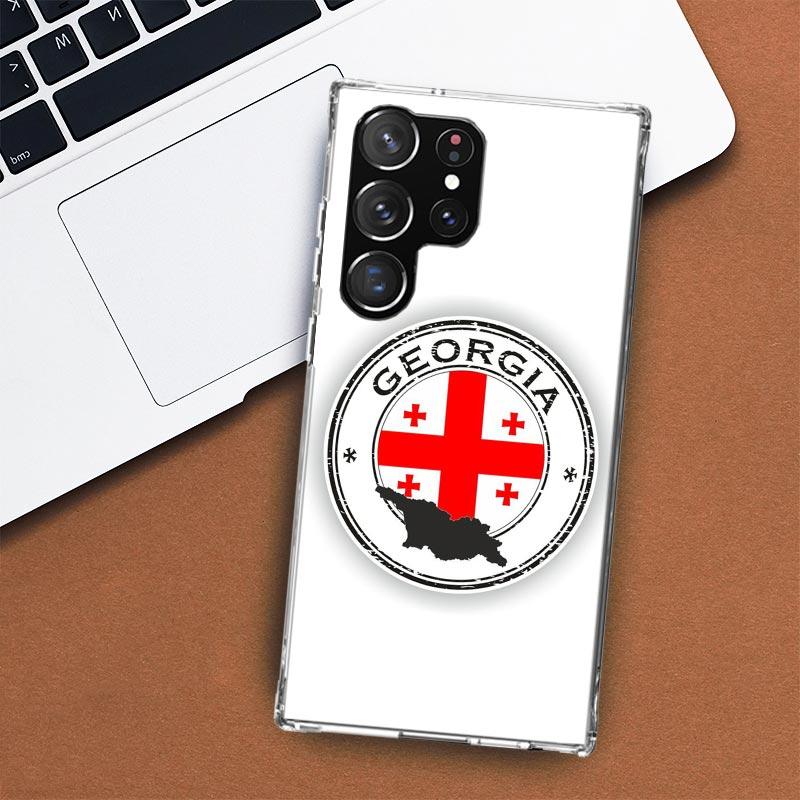 Чехол для телефона с флагом Грузии для Samsung Galaxy S24 S23 S22 Ultra S21 S20 Fe S10 Plus S10E S9 S8 + чехол в виде ракушки