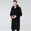 Lapel Men's Middle-aged and Elderly Knee-length Extended Wool Woolen Coat Removable Down Jacket Lining Real Fur Collar Coat