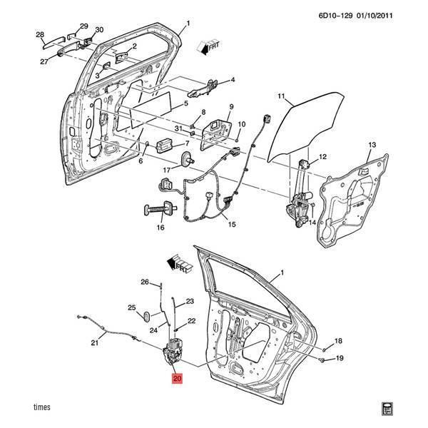 Fits Cadillac SLS (05-11) Left Rear Door Lock Actuator