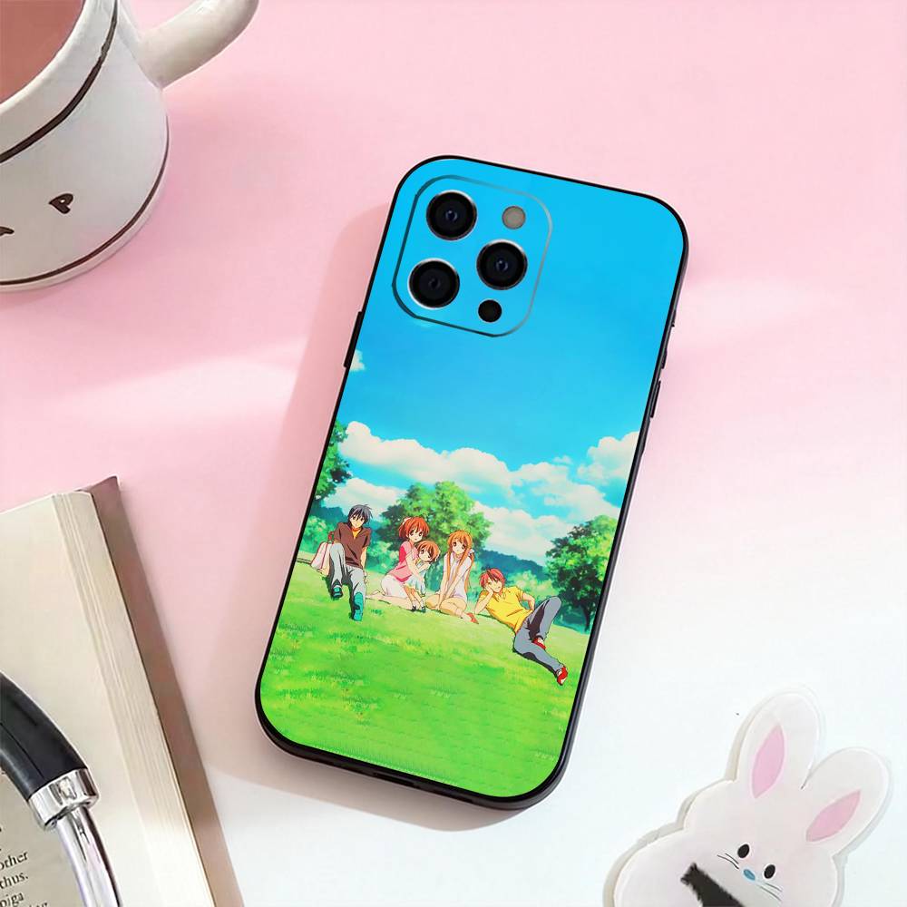 Anime C-Clannad The cutest   Phone Case For iPhone 17,16,15,14,13,12,11 Plus,Pro Max,Soft Silicone Black Cover