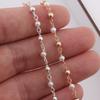 14K Gold Filled/S925 Silver Wire Beaded Pearl & 14K Gold Filled/S925 Silver Beads Two Tone Chain DIY Permanent Jewelry Findings