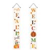 Vintage Front Door Fall Decorations Banners Rustic Yard Colorful Pumpkins Maple Leaf Porch Banners For Home Themed Party Outside
