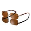 New Fashion Oval Frameless Cut Edge Sunglasses Women'S Summer Uv Resistant Photography Eyewear Men Uv400 Eyeglasses