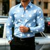 Мужская рубашка в горошек с длинным рукавом, приталенная, для стиля business casual, модный топ для активного отдыха