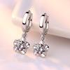 New 925 Sterling Silver Women Earrings Pendant Fashion Peony All -Match High Quality Zircon Pair Earring Jewelry Gift