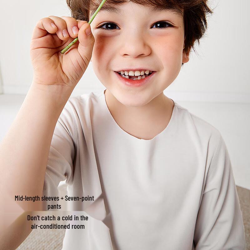 Детский дышащий пижамный комплект из тенсела с принтом «Сердце растения»