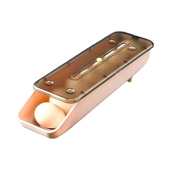 Контейнер для хранения яиц в холодильнике Большой вместимости Нескользящий Штабелируемый Дизайн Легко чистить Автоматический Раздвижной Диспенсер для яиц