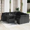 VidaXL 9-piece Garden Sofa Set with Cushions In Black Poly Rattan 3357716