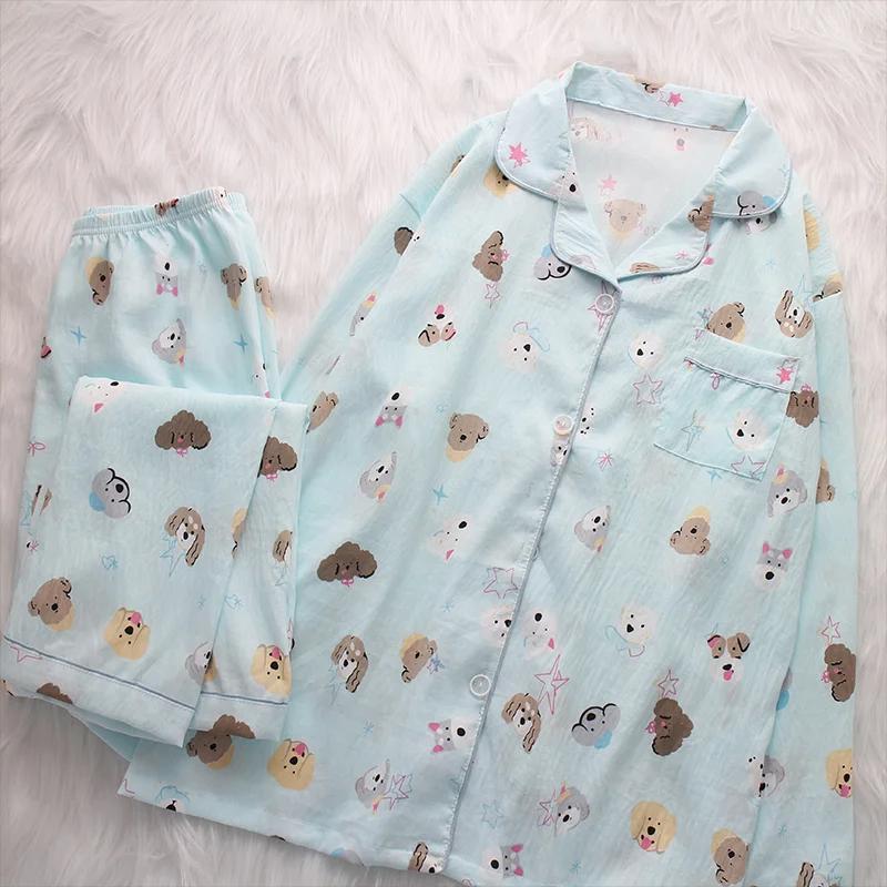 Весенний модный комплект пижамы больших размеров для женщин с рисунком милой звезды и собаки, женский комплект пижамы в стиле Харадзюку