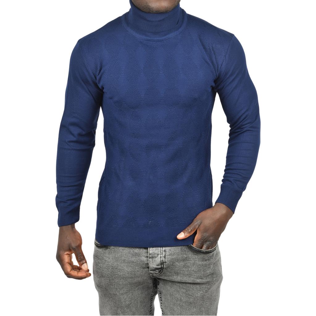 DeepSEA Slim Fit Diamond Patterned Full Turtleneck Knitwear Водолазка свитер 2505507