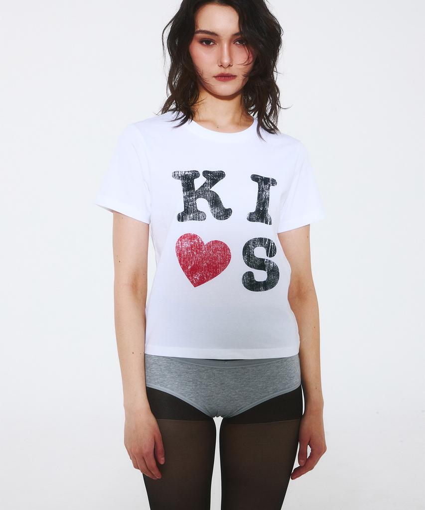 Kimseupeulesikoteunmakes Футболка с логотипом Kiss Mar Белый