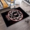 Slipknot Logo Red Hexagram Design Non-slip rug suitable for living room and bedroom sofas