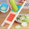 2 In 1 Wooden Potato and Vegetable Grater Slicer, Stainless Steel Forged Blade, Kitchen Shredder Peeler Masher Cutter Knife for Salad and Chips