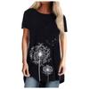 Женская футболка больших размеров с принтом, с короткими рукавами, повседневная блузка, свободные топы