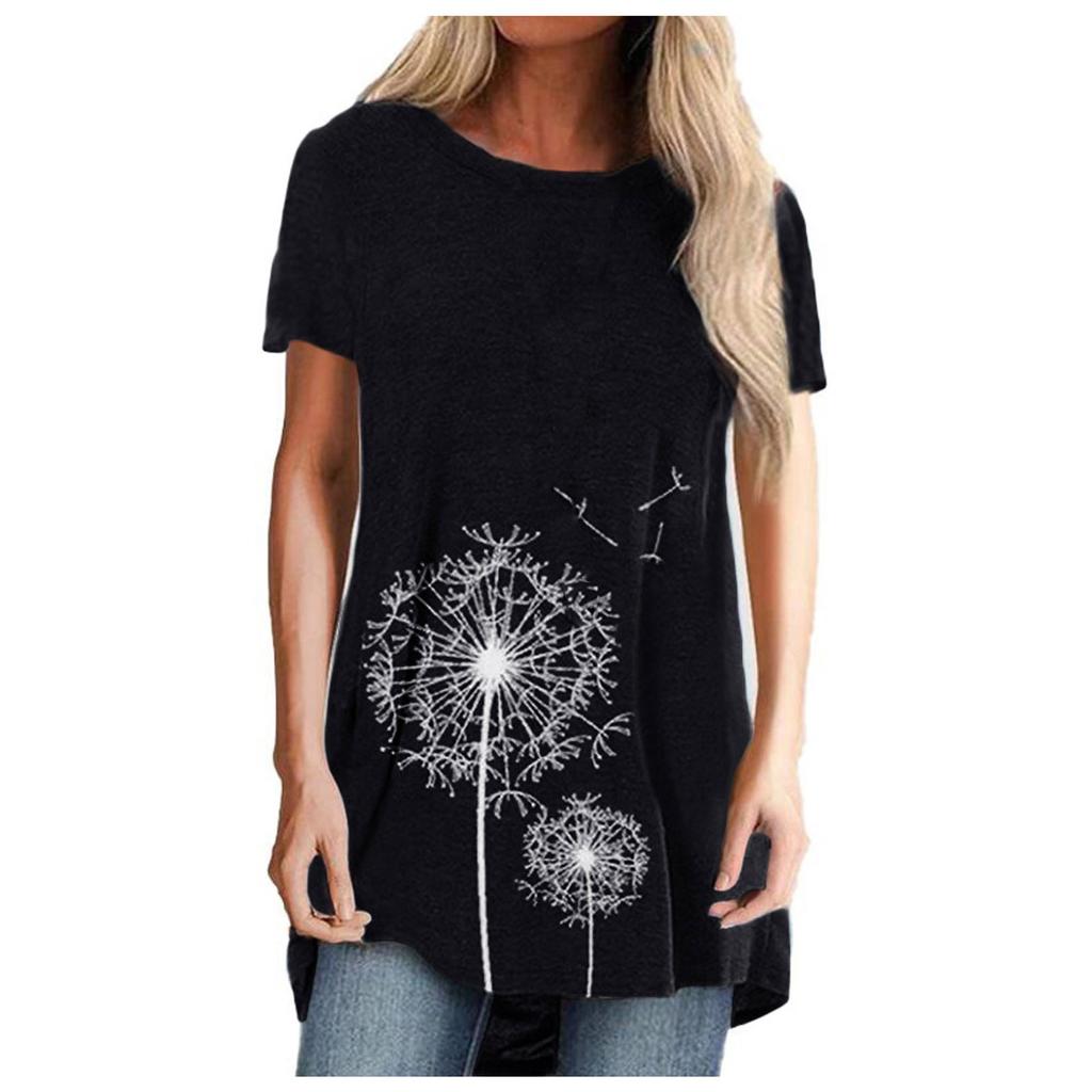 Женская футболка больших размеров с принтом, с короткими рукавами, повседневная блузка, свободные топы