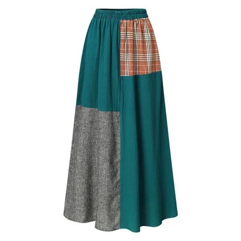 Весна и лето, свободная хлопковая юбка до половины тела в стиле ретро с эластичной резинкой на талии, тонкая юбка трапециевидной формы