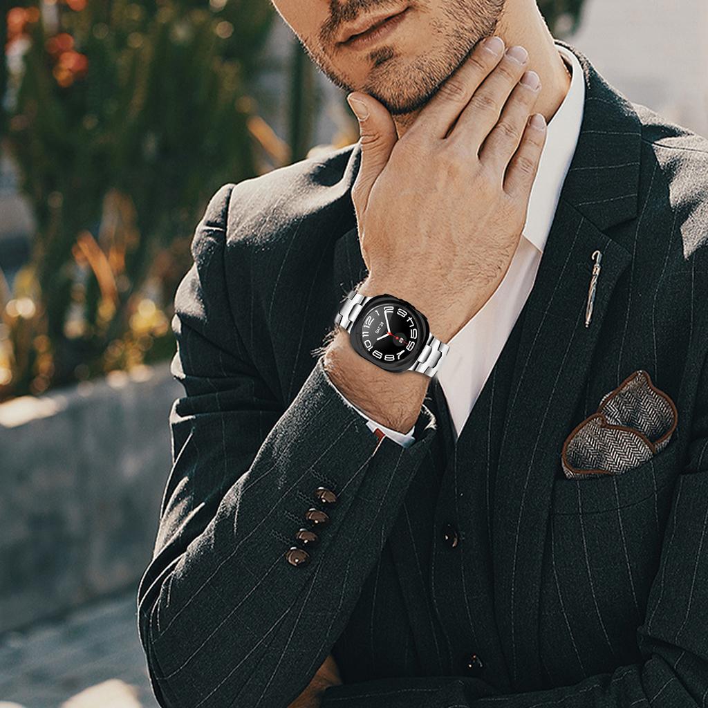 Сменный ремешок для Samsung Galaxy Watch Ultra (2025) Ремешок для часов из нержавеющей стали 47 мм, серебристый, с застежкой-бабочкой