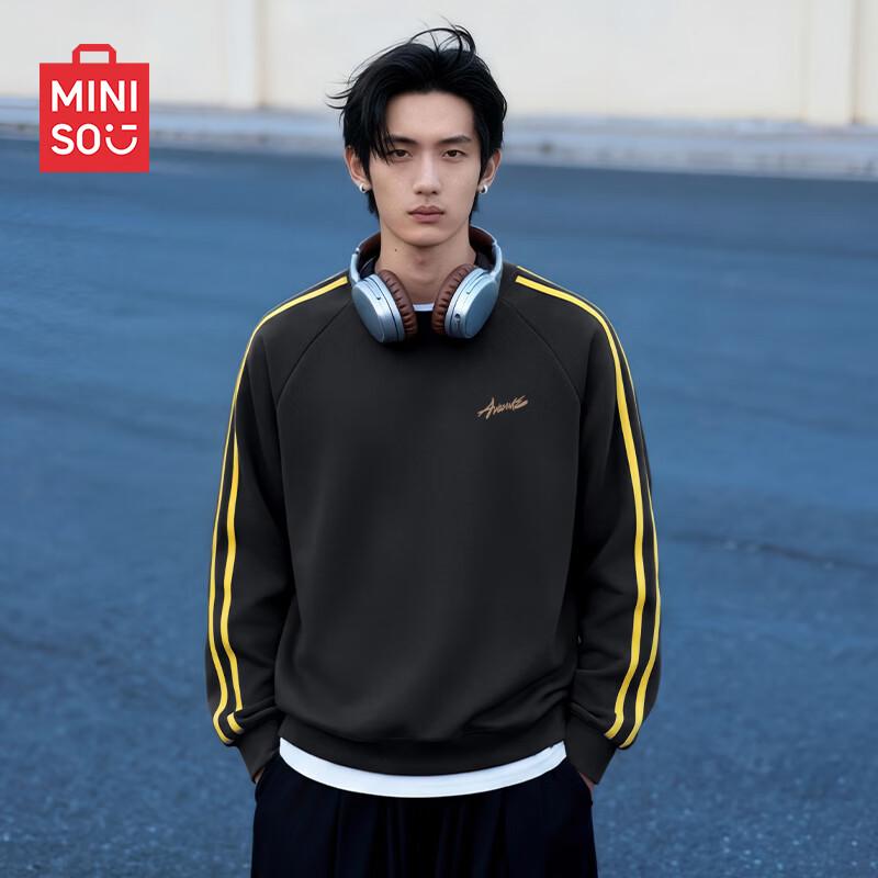 MINISO Мужская тяжелая толстовка с цветовыми блоками в уличном стиле