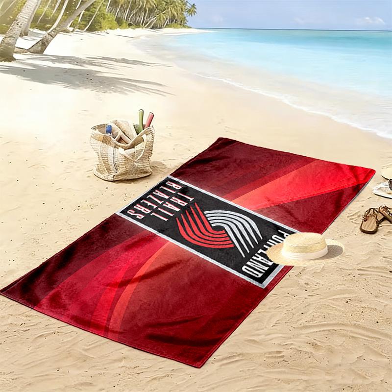 Пляжное полотенце с принтом Portland Trail Blazers, большое, мягкое, быстросохнущее, для пляжа, кемпинга, плавания