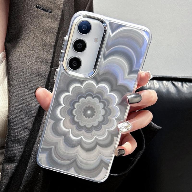 Модный Лазерный Цветочный Чехол для Samsung Galaxy A57 A37 A17 A07 A56 A36 A16 A55 A35 A25 A54 A34 A53 A52 S26 S25 S24 Чехол-Крышка Мягкий ТПУ Задние Чехлы для Телефона