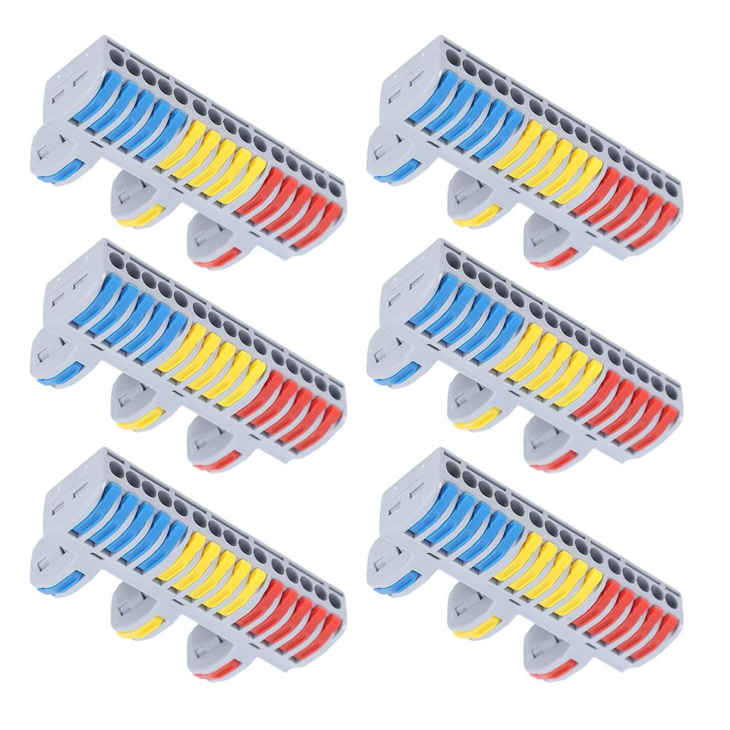 SPL-153 6Pcs Lever Wire tors Compact Plug in Terminal Push Cable tion 600V Quick Terminal 32A Wire tor 3 in 15 Out Lever Nut