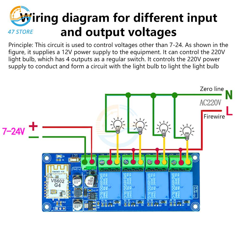 DC 7-24V WiFi Переключатель с дистанционным управлением Bluetooth Двойной режим Беспроводной релейный модуль 1/2/3/4-канальный реле Умный дом Автоматизация