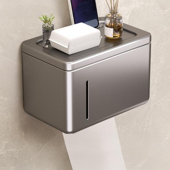 Napkin Storage Box Wall Mounted Waterproof Toilet Paper Holder Non-Drilled