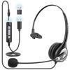 Wantek Headset USB TypeC Single Ear Noise Canceling Microphone and Online Wired Control PC Headphones Suitable for Web Work from Commercial Remote