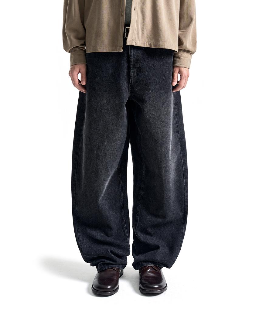 COSTUME O’CLOCK Denim Washed Curved Pants Black Coospt256Black