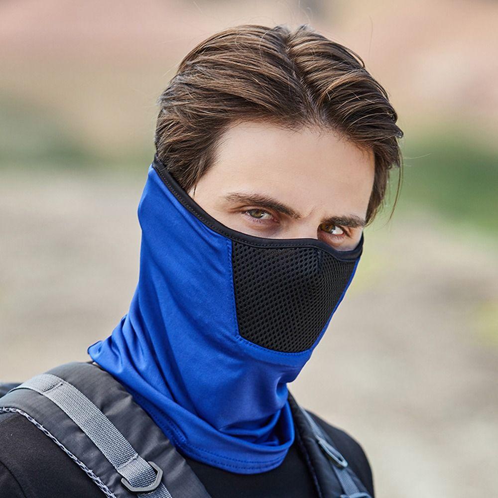 Neckline Mask Solid Color Ice Silk Summer Sunscreen Mask Women Sunscreen Veil Men Fishing Face Mask