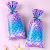 Mermaid Party Candy Gift Bags Biscuit Packing Bag Mermaid Scales Plastic Gift Bag for Guest Girl Birthday Supplies Baby Shower