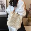 Fashion Versatile Women's Shoulder Bag Cotton Thread Straw Bag Vacation Travel Beach Bag Daily Commuter Knitted Bag
