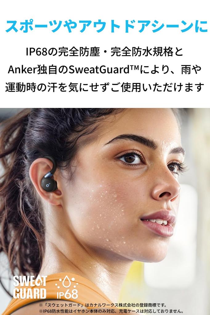 Беспроводные наушники Anker Soundcore Sport X20 Тип: с заушинами Активное шумоподавление Режим прозрачности Голосовые вызовы Рейтинг защиты: IP68 Пылезащита, водонепроницаемость