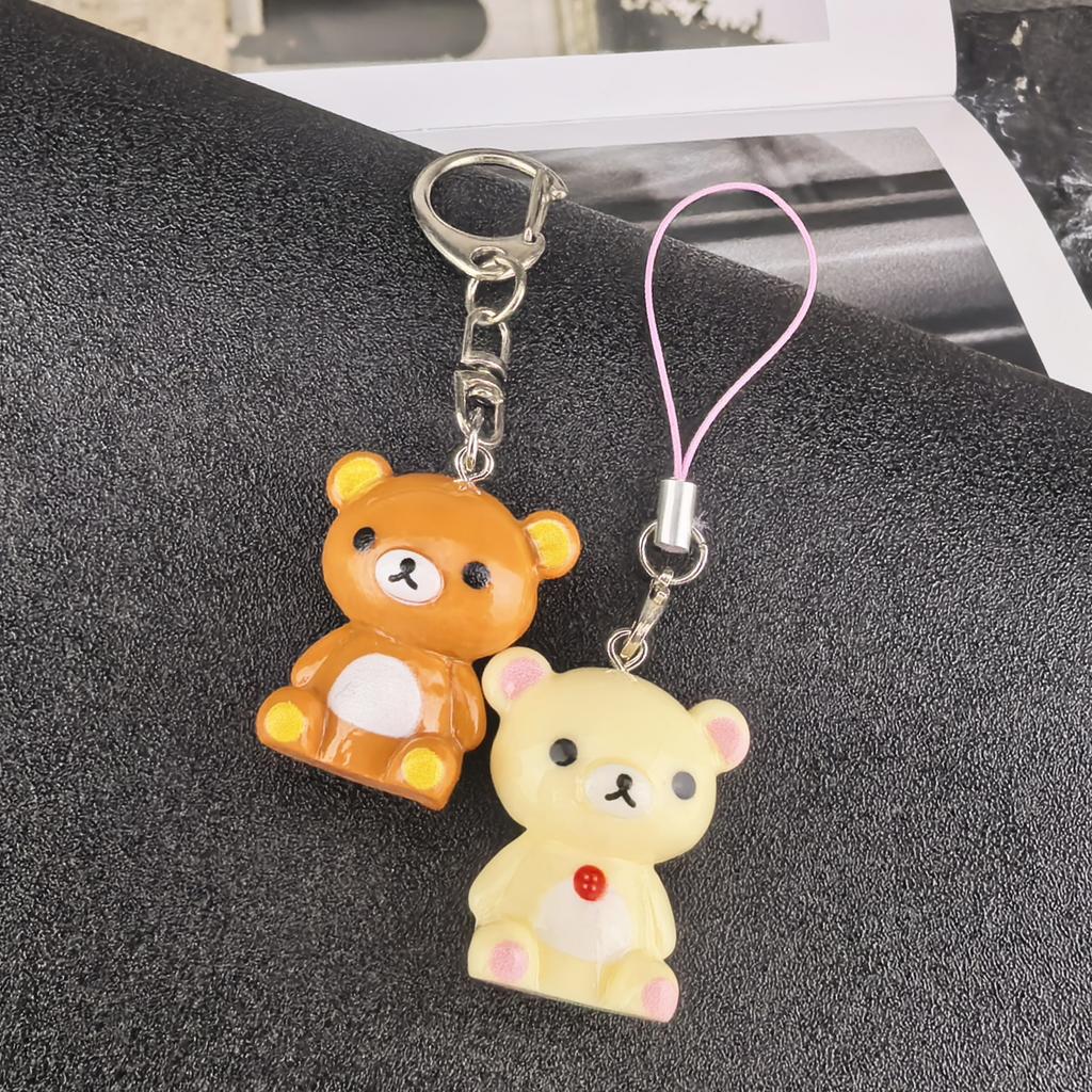 Кавайные брелоки Рилаккума Easy Bear Куклы Lazybear Для сумок Одежды Молнии Шнурки для телефонов Брелоки Аксессуары Подвески Подарки для пар