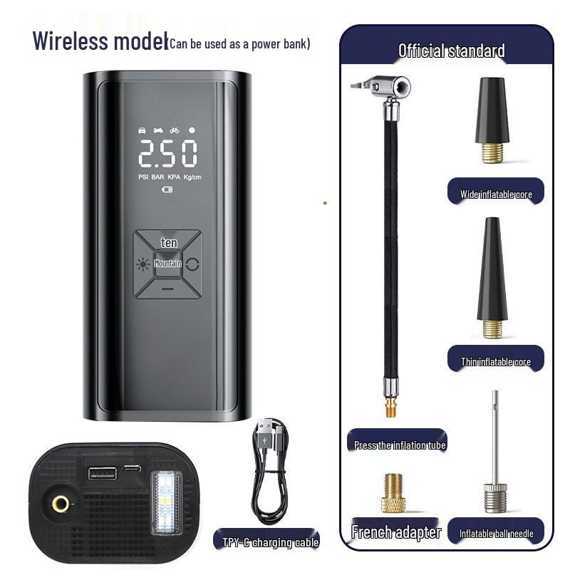 Беспроводной цифровой автомобильный насос высокой мощности с дисплеем