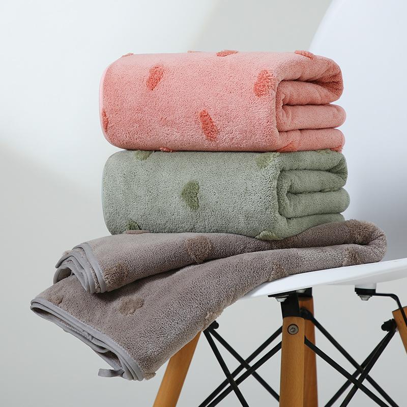 1 PC Coral Velvet Towel Bath Towel Thickened Soft Than Cotton Water-absorbent Quick-drying Towel Adult Household Bath Towel Towel