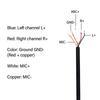 Type C TRRS Male Plug to Open End Cable Stereo to Bare Wire Line for Easy Headphones DIY Repairment Black
