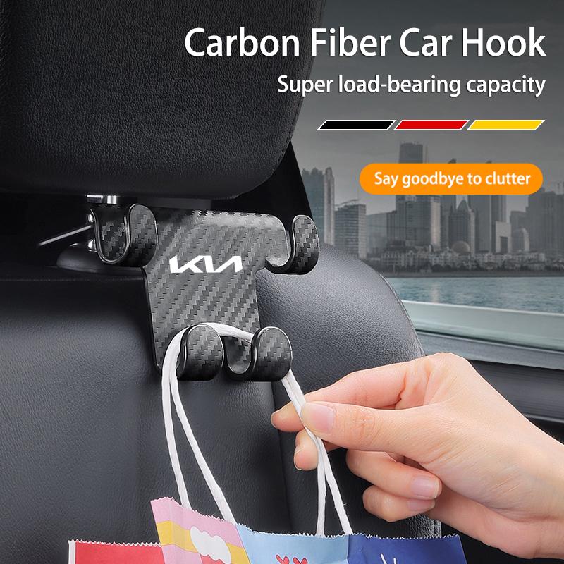 Car Interior Seat Back Hooks Double Hook Storage Accessories For KIA K9 Sportage Niro K5 Carnival EV6 EV9 EV3 K8 Stinger Forte