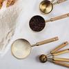Деревянная ручка, инструменты для выпечки, золотая мерная ложка для кофе, новые мерные чашки, ложки